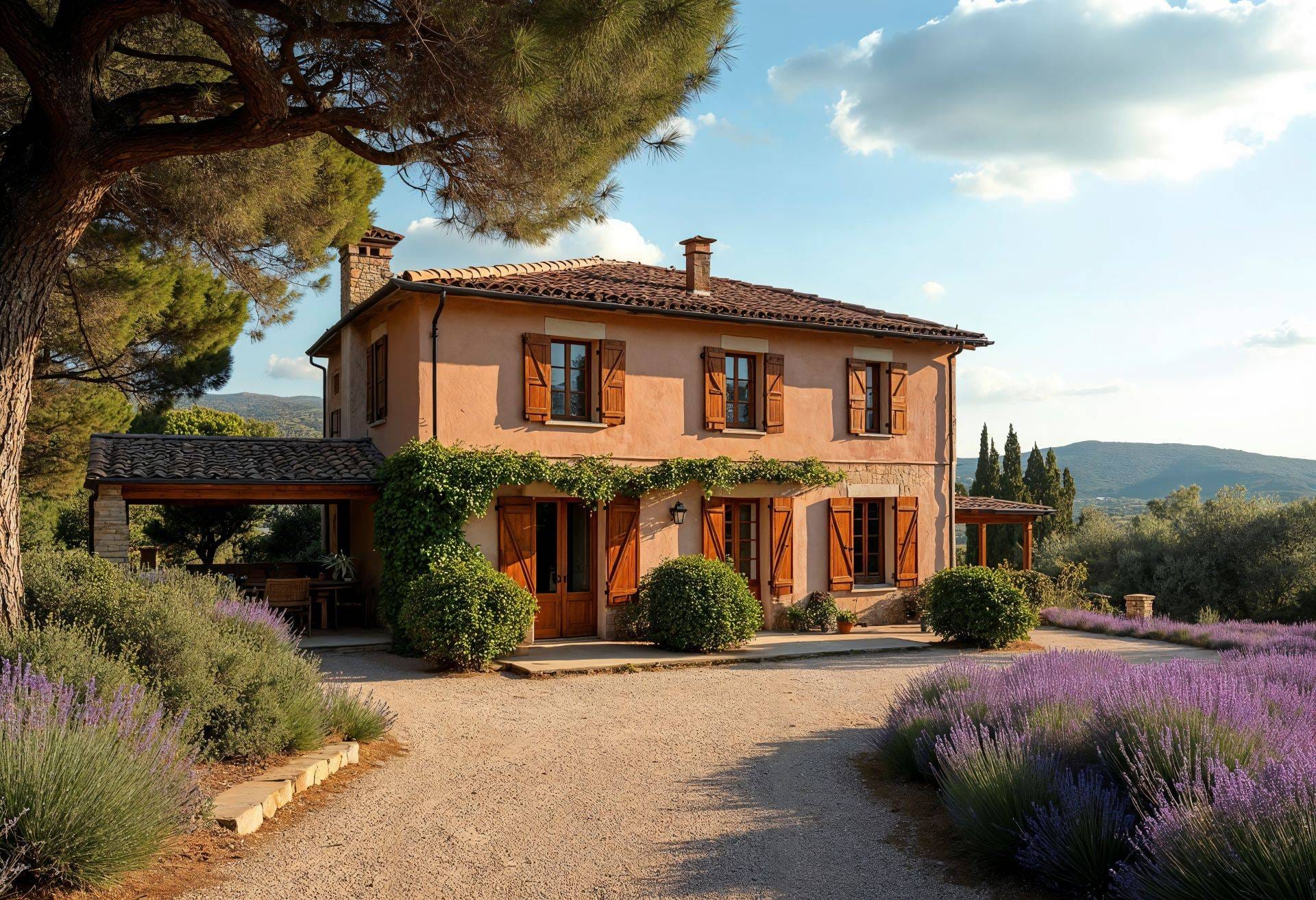 French countryside villa surrounded by lavender fields, suitable as a second home or emigration property in France.